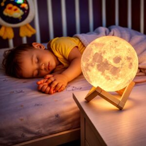 lampa mesec - da dete mirnno spava, detetu daje sigurnost, da se dete ne plasi mraka, nestaje strah detetu dok sapva - pokloni za rodjenedan, deciji pokloni